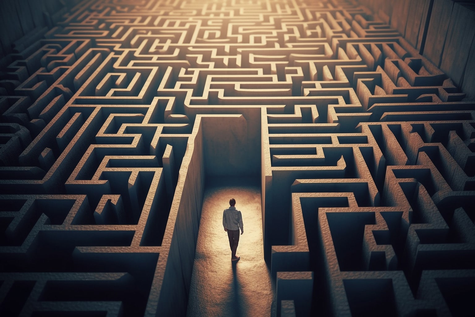 Person in a maze representing the importance of ASC 606 compliance