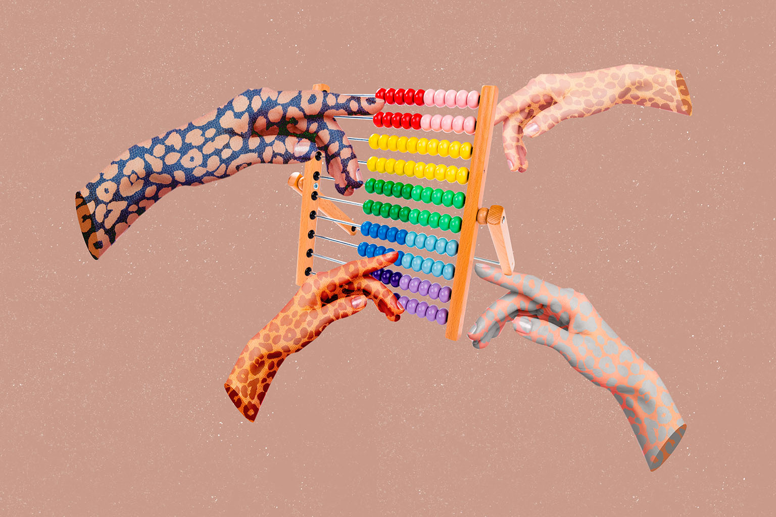 Hands and abacus